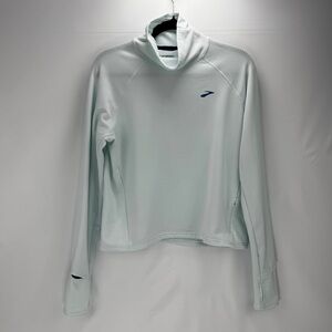 Brooks Blue Ribbed Notch Thermal Long Sleeve 2.0 Running Shirt Women L